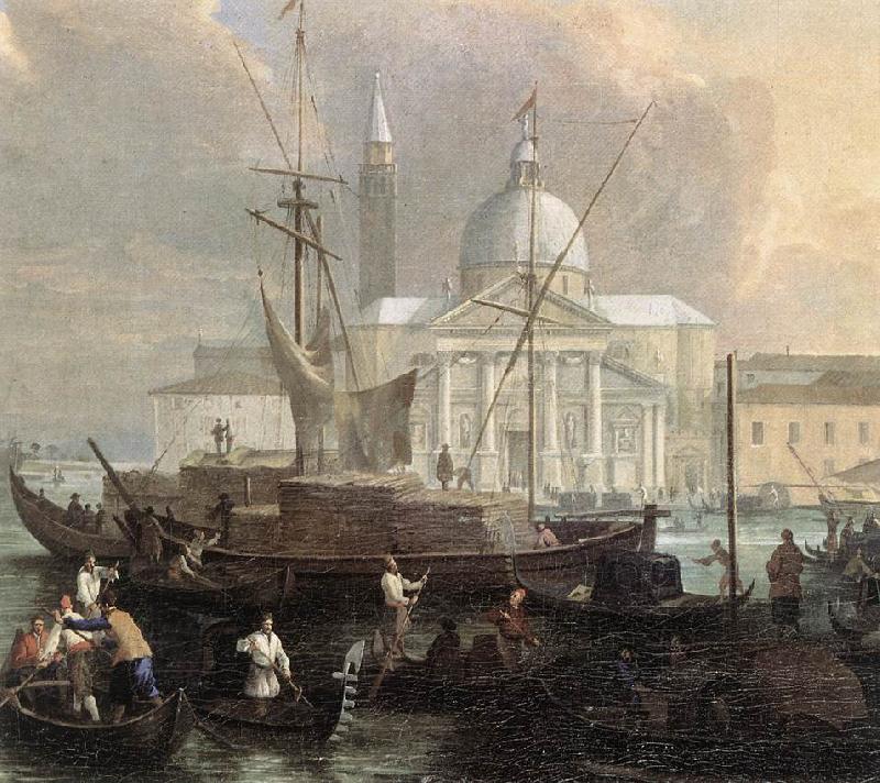 CARLEVARIS, Luca The Sea Custom House with San Giorgio Maggiore (detail) fg oil painting image
